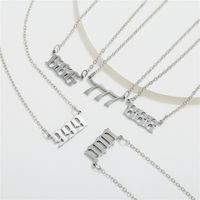 Simple Fashion Angel 000-999 Stainless Steel Number Necklace Wholesale Nihaojewelry main image 5