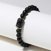 Wholesale Jewelry 12 Constellation Pattern Black Frosted Agate Beaded Bracelet Nihaojewelry main image 6
