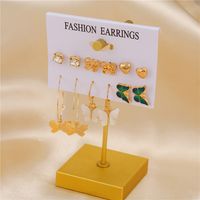 Wholesale Jewelry Butterfly Heart Diamond Earrings 6 Pairs Set Nihaojewelry main image 3