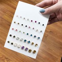 Wholesale Jewelry Geometric Color Rhinestones Stud Earrings Set Nihaojewelry main image 6