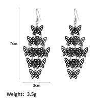 Wholesale Jewelry Black Multi-layer Butterfly Tassel Earrings Nihaojewelry main image 3