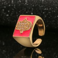 Simple Inlaid Zircon Hand Jewelry  Hot Sale Palm Ring For Men And Women Square Wide Version Hip Hop Retro Ring main image 1