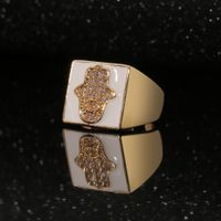 Simple Inlaid Zircon Hand Jewelry  Hot Sale Palm Ring For Men And Women Square Wide Version Hip Hop Retro Ring main image 5