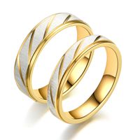 Fashion Golden Slash Stainless Steel Ring Wholesale Nihaojewelry main image 1