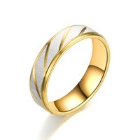 Mode Goldener Schrägstrich Edelstahl Ring Großhandel Nihao Schmuck main image 3