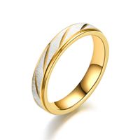 Fashion Golden Slash Stainless Steel Ring Wholesale Nihaojewelry main image 4