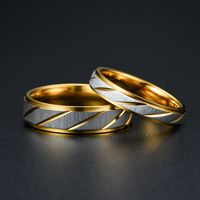Fashion Golden Slash Stainless Steel Ring Wholesale Nihaojewelry main image 5
