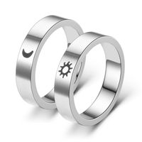 Fashion Titanium Steel Matte Sun Moon Couple Ring Wholesale Nihaojewelry main image 2