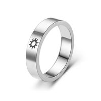 Fashion Titanium Steel Matte Sun Moon Couple Ring Wholesale Nihaojewelry main image 3