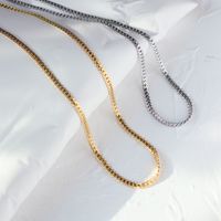 18k Retro Snake Bone Flat Chain Titanium Steel Necklace Wholesale Nihaojewelry main image 2