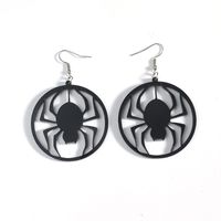 Wholesale Jewelry Retro Hollow Round Spider Pendant Earrings Nihaojewelry main image 5