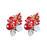Wholesale Jewelry Shell Rose Crystal Stud Earrings Nihaojewelry main image 5