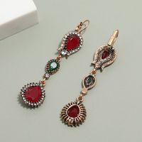 Ethnic Style Jewelry Original Yunnan Vintage Exaggerated Earrings New European And American Inlaid Jewel Tassel Earrings Foreign Trade Jewelry main image 4