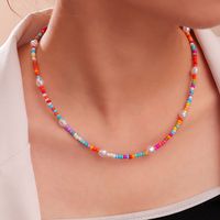 Bohemia Color Miyuki Beads Imitation Pearl Beaded Necklace Wholesale Nihaojewelry main image 3