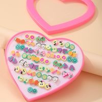 Gros Bijoux Coeur Boîte De Bande Dessinée Fruits Enfants Stud Boucle D'oreille Ensemble Nihaojewelry main image 1