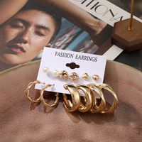 New Creative Simple Women Jewelry Circle Party Vintage Fashion European And American Style Pearl Dark Wind Earrings main image 4