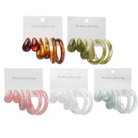 Retro C-shape Transparent Earrings Set 3 Pairs Wholesale Nihaojewelry main image 3