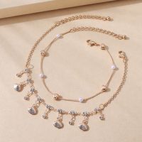Retro Creative Pearl Shell Pendent Double Layer Anklet Wholesale Nihaojewelry main image 1