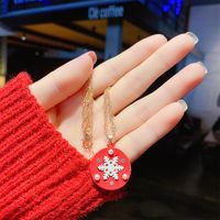 European And American Fashion Hot Selling Dripping Oil Christmas Pendant Necklace Women's Cartoon Santa Claus Snowflake Snowman Clavicle Chain main image 6