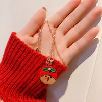 European And American Fashion Hot Selling Dripping Oil Christmas Pendant Necklace Women's Cartoon Santa Claus Snowflake Snowman Clavicle Chain main image 4