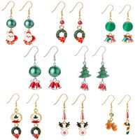Christmas Elk Christmas Tree Cartoon Bell Santa Claus Earrings Wholesale Nihaojewelry main image 1