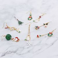 Christmas Elk Christmas Tree Cartoon Bell Santa Claus Earrings Wholesale Nihaojewelry main image 5