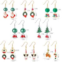 Christmas Elk Christmas Tree Cartoon Bell Santa Claus Earrings Wholesale Nihaojewelry main image 3
