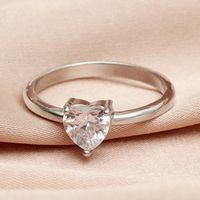 Wholesale Jewelry Heart Zircon Copper Plain Ring Nihaojewelry main image 3