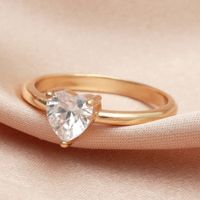 Wholesale Jewelry Heart Zircon Copper Plain Ring Nihaojewelry main image 5