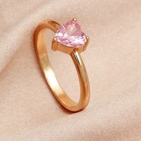 Wholesale Jewelry Heart Zircon Copper Plain Ring Nihaojewelry main image 6
