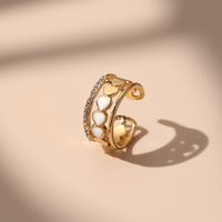 Nuevo Anillo Cruzado De Múltiples Capas En Forma De Corazón Con Diamante Anillo Abierto Moda Europea Y Americana Goteo De Corazón A Corazón Anillos Anillo De Dedo Pequeño Para Mujer main image 5