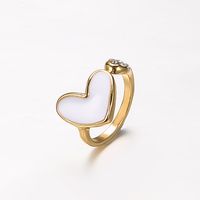 Cross-border New Arrival Diamond Painting Oil Ring European And American Fashion Love Heart Ring Rings Little Finger Ring Female Open Ring main image 1