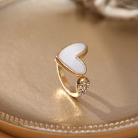 Cross-border New Arrival Diamond Painting Oil Ring European And American Fashion Love Heart Ring Rings Little Finger Ring Female Open Ring main image 5