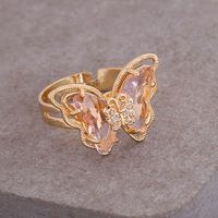 Retro Multi-color Three-dimensional Butterfly Copper Ring Wholesale Nihaojewelry main image 5