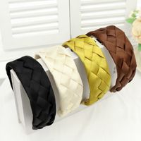 Korean Solid Color Fabric Weaving Wide Brim Headband Wholesale Nihaojewelry main image 6