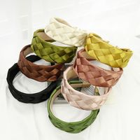 Korean Solid Color Fabric Weaving Wide Brim Headband Wholesale Nihaojewelry main image 5