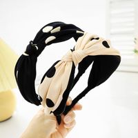 Korean Wide-brimmed Polka Dot Fabric Knotted Headband Wholesale Nihaojewelry main image 2