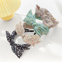 Retro Print Fabric Floral Bow Headband Wholesale Nihaojewelry main image 1