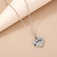 Best Seller In Europe And America Fresh Micro-inlaid White Diamond Love Necklace Ins Cold Style Letter Faith Simple Clavicle Chain main image 3