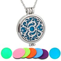 Wholesale Jewelry Hollow Wave Luminous Aromatherapy Pendant Stainless Steel Necklace Nihaojewelry main image 3