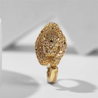 Wholesale Jewelry Leopard Shape Copper Inlaid Zircon Open Ring Nihaojewelry main image 3