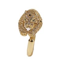 Wholesale Jewelry Leopard Shape Copper Inlaid Zircon Open Ring Nihaojewelry main image 6