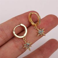 Retro Copper Inlaid Zirconium Star Earrings Wholesale Nihaojewelry main image 3