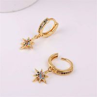 Retro Copper Inlaid Zirconium Star Earrings Wholesale Nihaojewelry main image 5