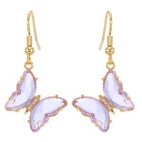 Wholesale Jewelry Butterfly Glass Cystal Pendant Earrings Nihaojewelry sku image 3