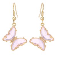 Wholesale Jewelry Butterfly Glass Cystal Pendant Earrings Nihaojewelry sku image 8