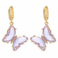 Wholesale Jewelry Glass Crystal Butterfly Pendant Earrings Nihaojewelry sku image 3