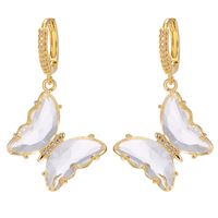 Wholesale Jewelry Glass Crystal Butterfly Pendant Earrings Nihaojewelry sku image 4
