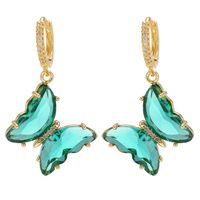 Wholesale Jewelry Glass Crystal Butterfly Pendant Earrings Nihaojewelry sku image 6