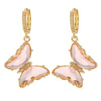 Wholesale Jewelry Glass Crystal Butterfly Pendant Earrings Nihaojewelry sku image 7